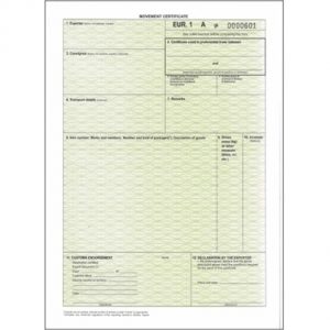 Образец ЕУР 1